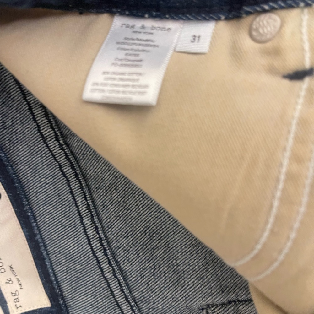 NWT Rag & Bone Sukato Denim Skirt Featuring a Frayed Step Hem Size 31 - Picture 13 of 16